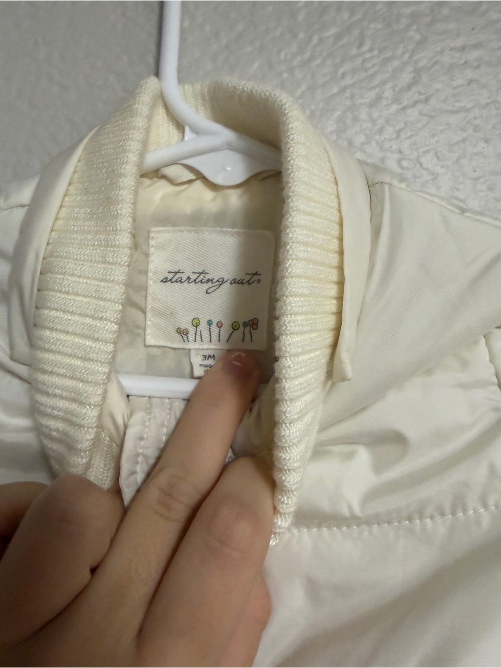 Starting Out Cream Quilted Ruffle Puffer Jacket - Picture 3 of 4